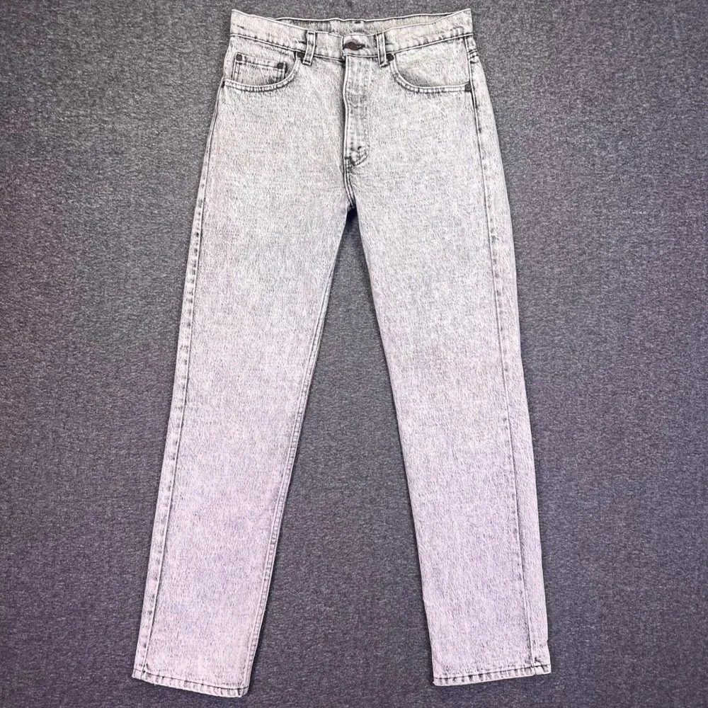 Vintage 80s Levis 505 Jeans Mens 31x31 Acid Wash Grey Made in USA Straight Leg